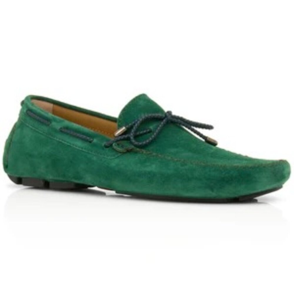 Kiton Lace Up Driver in Green